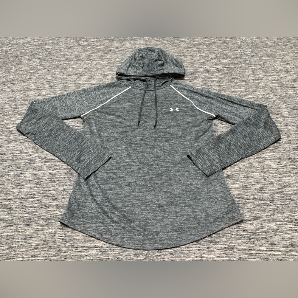 Under Armour Gray Long Sleeve Hooded Lightweight Shirt Ladies Small